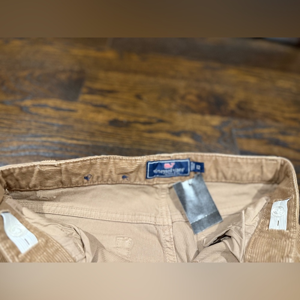 New Vineyard Vines Boy’s Sz 12 Brown Corduroy Pants w Adjustable Waist Tabs - Picture 4 of 5